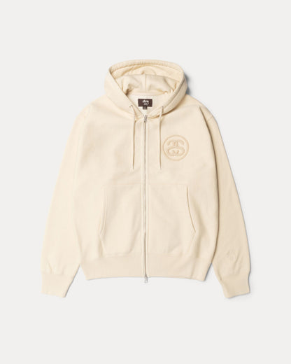Wb Fleece Zip Hood Mens Long Sleeve In Ivory | hero:main:collection:new-arrivals,wales-bonner,shirts,tops-shirts,all,tees,outerwear,denim,knits,accessories,sunglasses,hoodies,sweats,mens-hoodies-sweatshirts,shorts,pants,bottoms