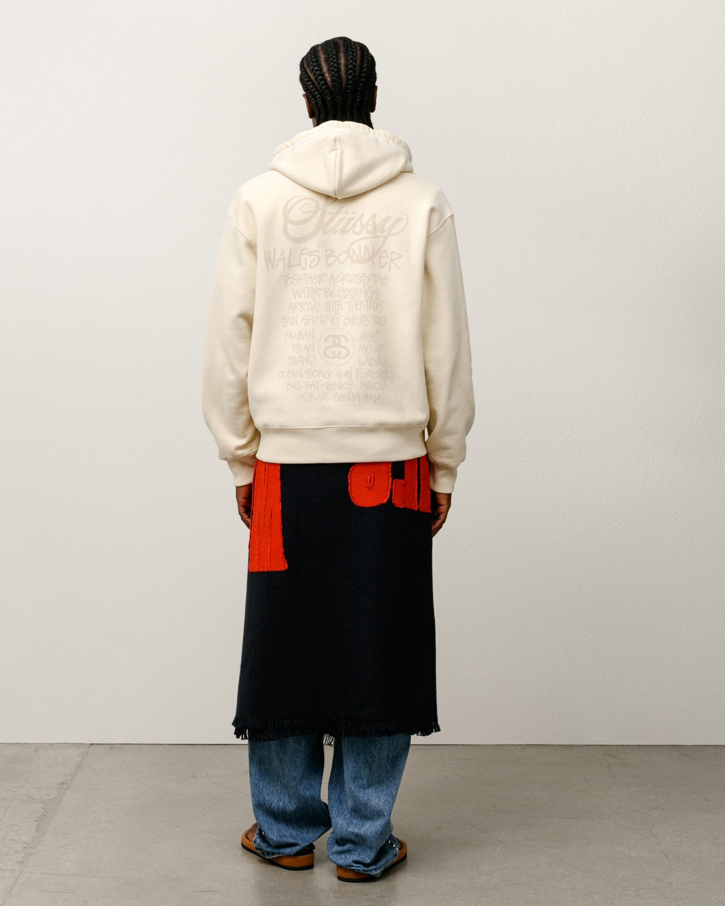 WALES BONNER FLEECE ZIP HOODIE