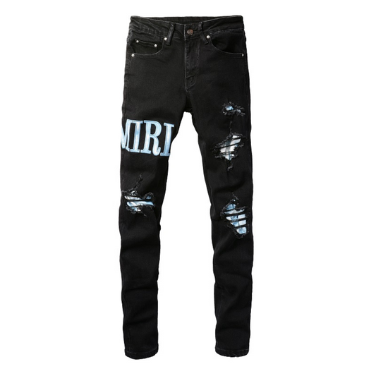 Amr Blue Patch Jeans