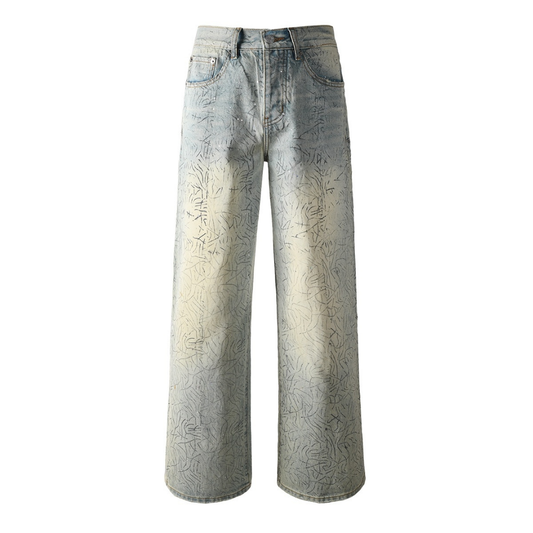 Purple Blue Distressed Jeans