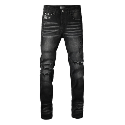 Amr Bandana Black Ripped Jeans