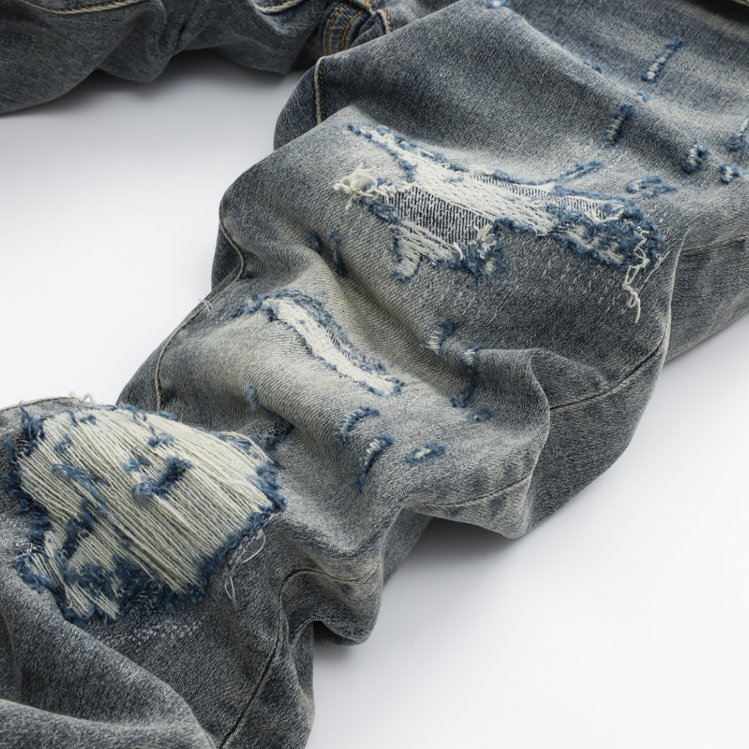 Amr Red Snake Grey Jeans