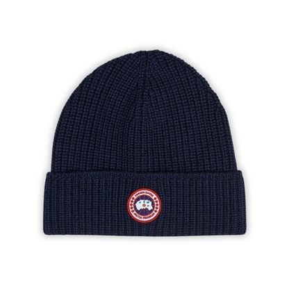 Goose Navy Ribbed Beanie