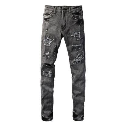 Amr Black Bandana Jeans