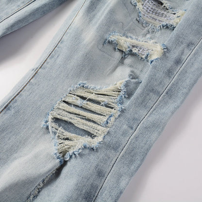 Amr Light Blue Patch Jeans