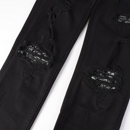 Amr Bandana Black Ripped Jeans