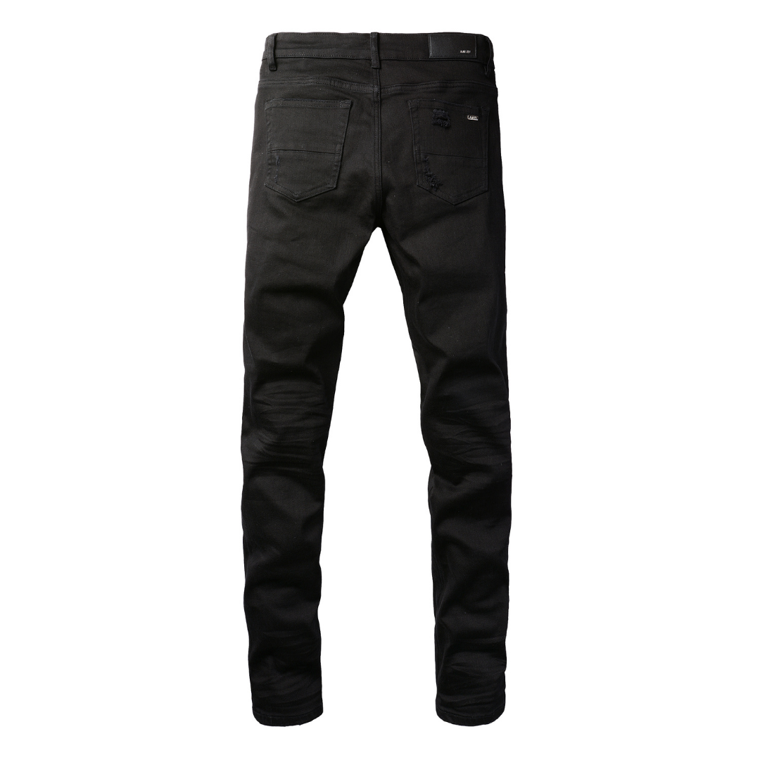 Amr Black Patch Jeans