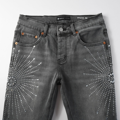 Purple Grey Diamonds Jeans