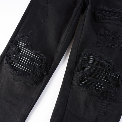 Amr Black Patch Jeans