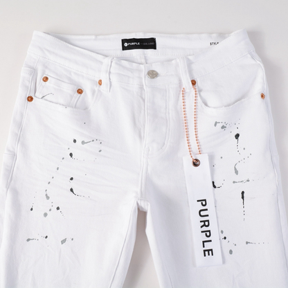 Purple White Paint Jeans