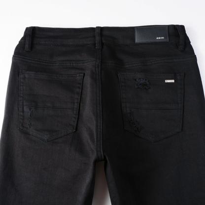 Amr Black Patch Jeans