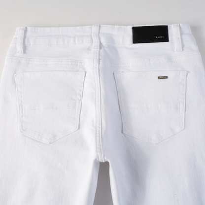 Amr White Ripped Jeans