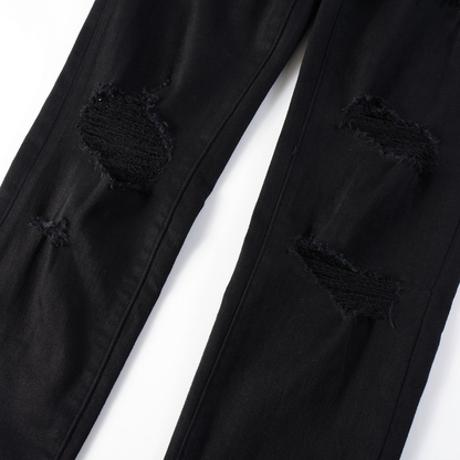 Purple Black Ripped Jeans