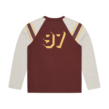 97 HEAVYWEIGHT RAGLAN LS [BURGUNDY]