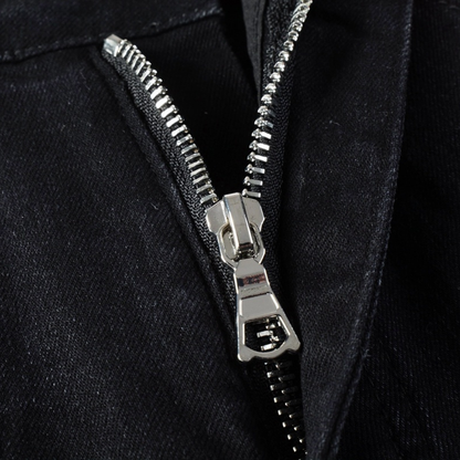 Amr Ripped Patch Black Jeans