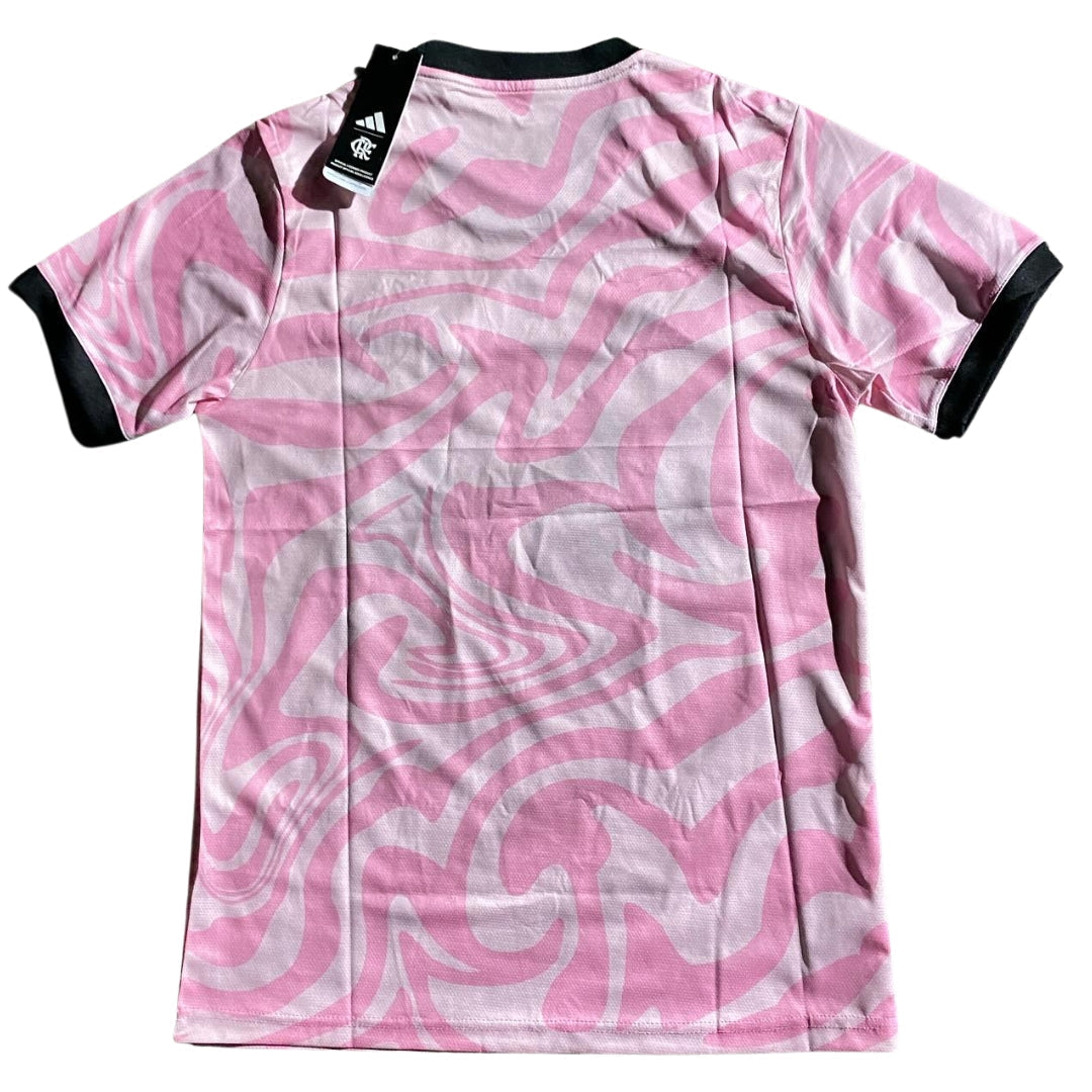 Pink Flamengo jersey.