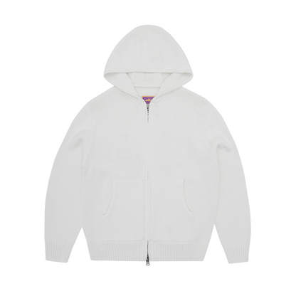 ALCATRAZ HEAVY KNIT ZIP HOODIE [NATURAL]