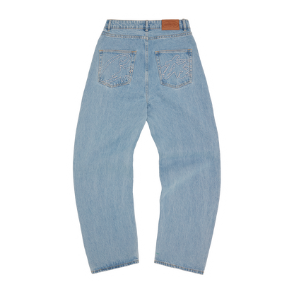 ALLSTARZ DENIM BAGGY JEANS [WASHED BLUE]