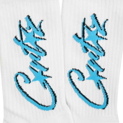 ALLSTARZ SOCKS [WHITE & BABY BLUE]