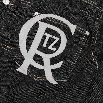 CREST CHAINSTITCH DENIM TRUCKER [WASHED BLACK]