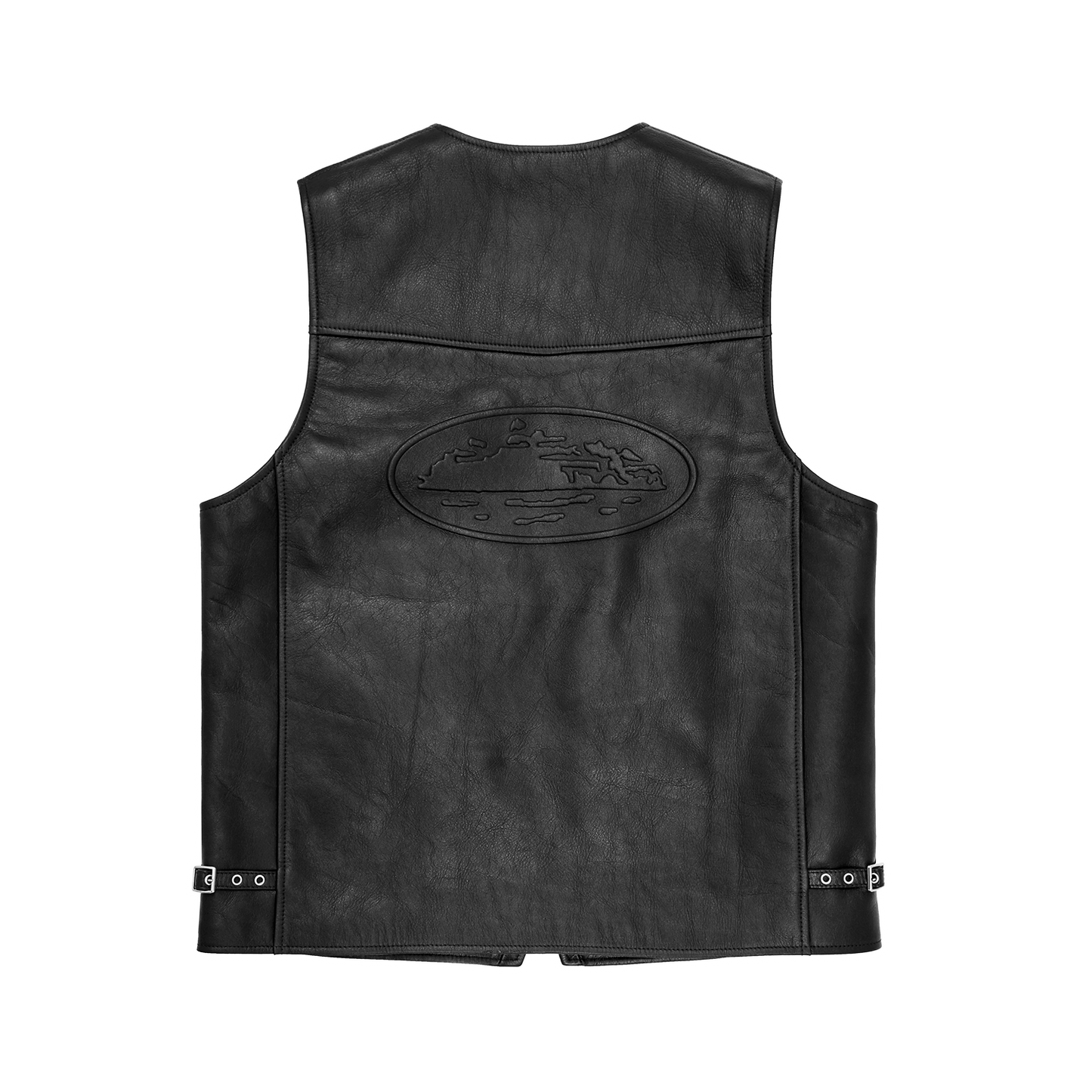 SKYDIVE LEATHER VEST [BLACK]