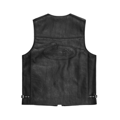 SKYDIVE LEATHER VEST [BLACK]
