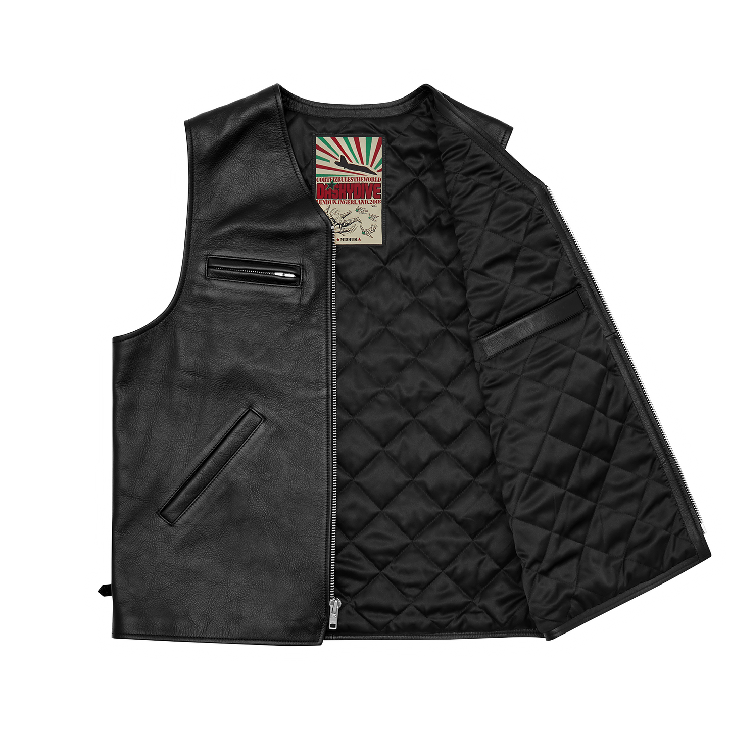 SKYDIVE LEATHER VEST [BLACK]