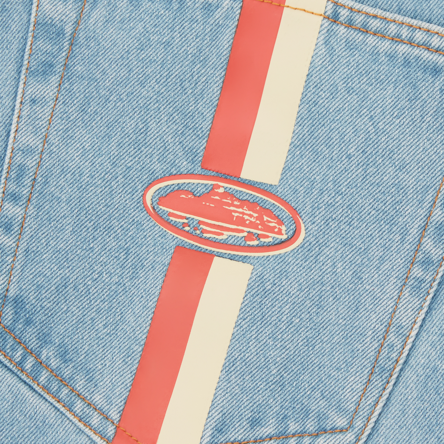 DUAL STRIPE BAGGY JEANS [STONEWASH]