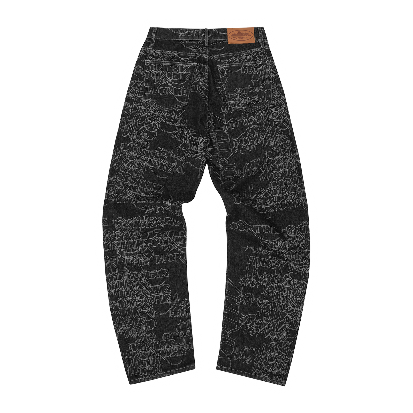 HANDWRITTEN DENIM BAGGY JEANS [BLACK]