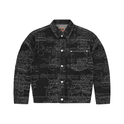 HANDWRITTEN DENIM TRUCKER [BLACK]