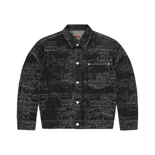 HANDWRITTEN DENIM TRUCKER [BLACK]