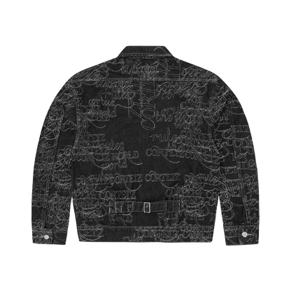 HANDWRITTEN DENIM TRUCKER [BLACK]