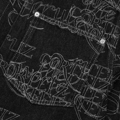 HANDWRITTEN DENIM TRUCKER [BLACK]