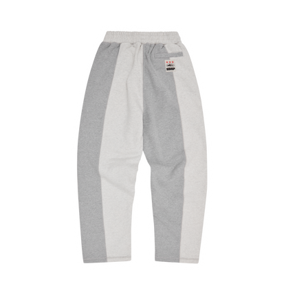 HMP CONTRAST PANEL OPEN HEM SWEATPANT [HEATHER GREY]