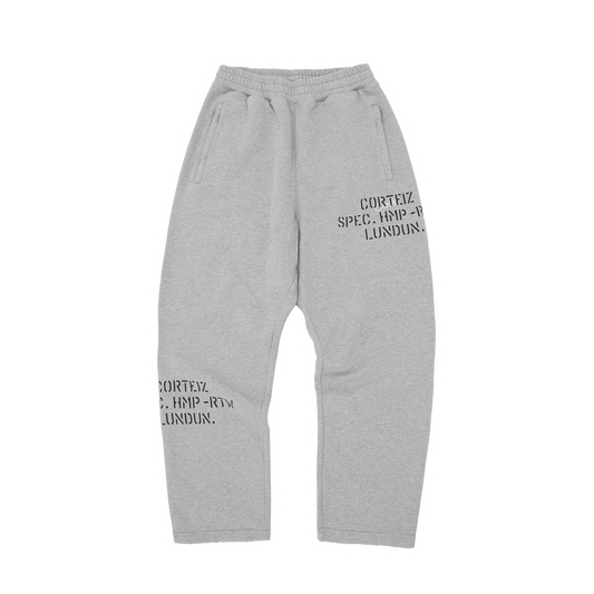 HMP STENCIL OPEN HEM SWEATPANT [LIGHT HEATHER]