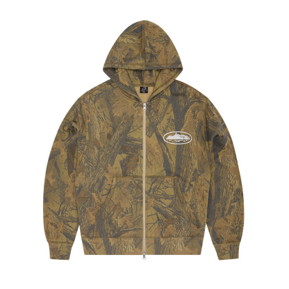 ISLAND PUFF PRINT ZIP HOODIE [FOREST CAMO]