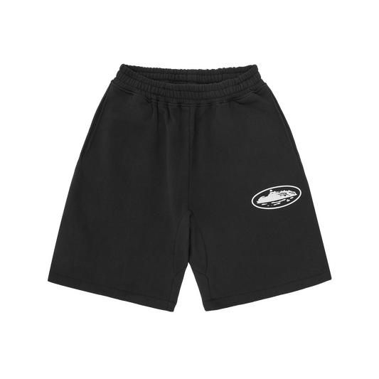 ISLAND PUFF PRINT SWEATSHORT [BLACK]