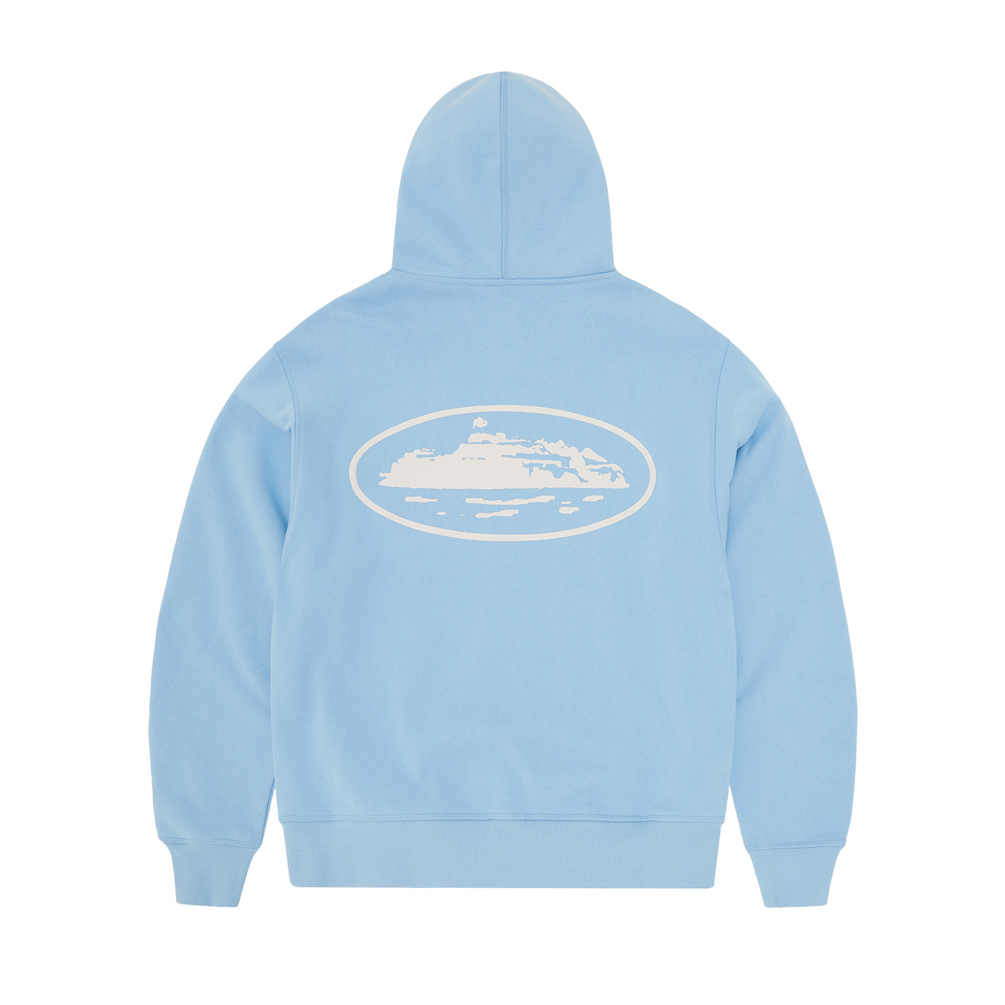 ISLAND PUFF PRINT ZIP HOODIE [BABY BLUE]