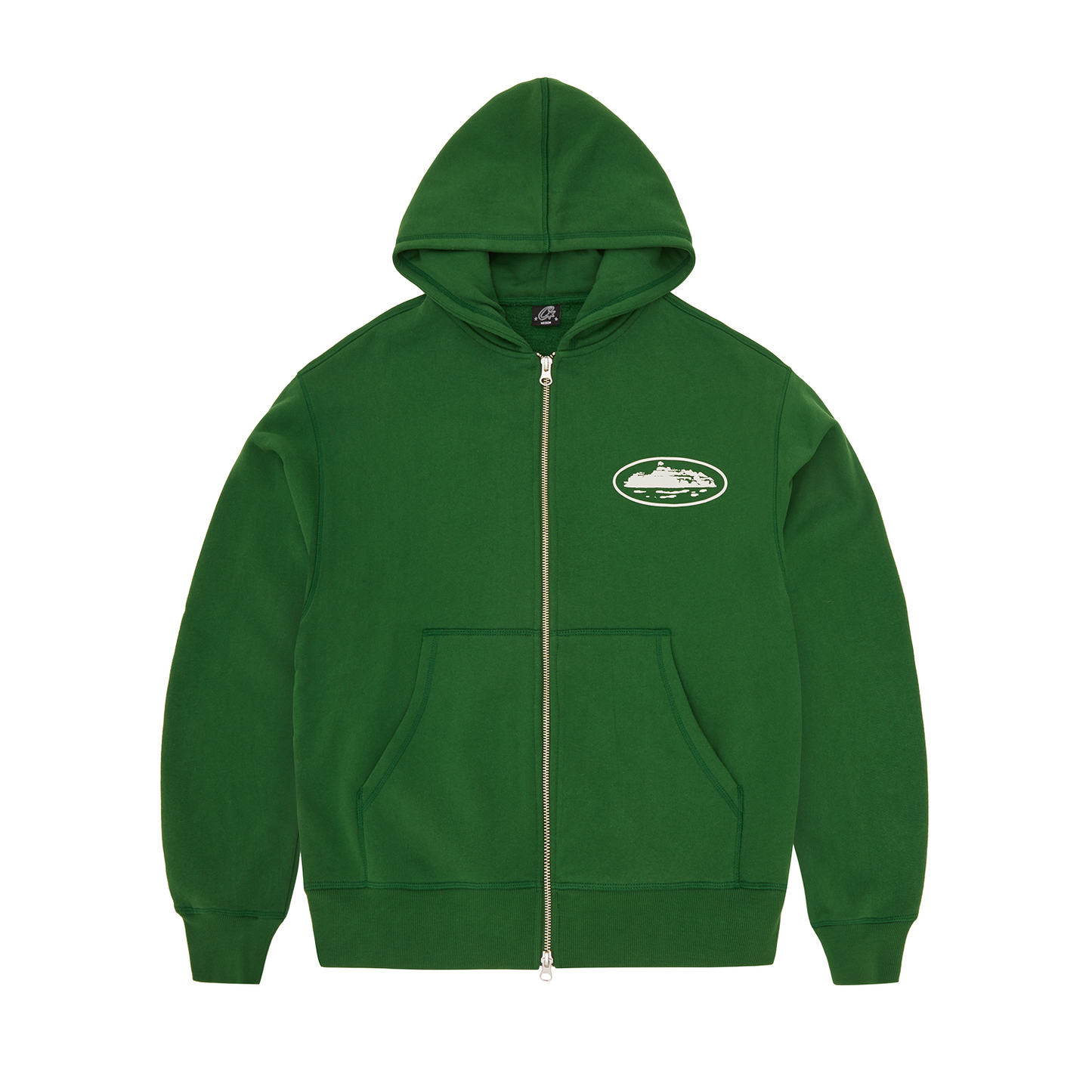 ISLAND PUFF PRINT ZIP HOODIE [GREEN]