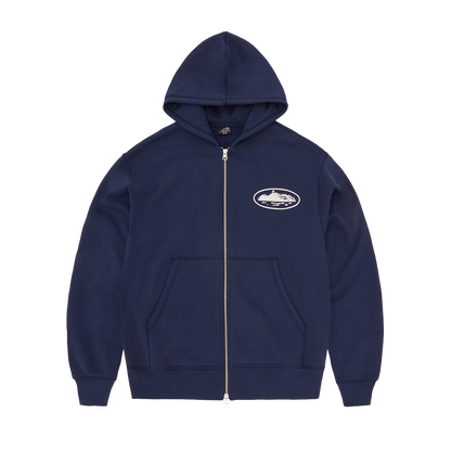 ISLAND PUFF PRINT ZIP HOODIE [NAVY]