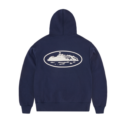 ISLAND PUFF PRINT ZIP HOODIE [NAVY]