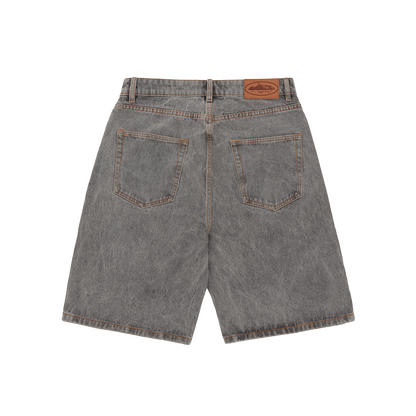 ISLAND BAGGY DENIM SHORT [LIGHT GREY]