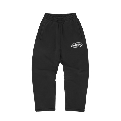 ISLAND PUFF PRINT OPEN HEM SWEATPANT [BLACK]