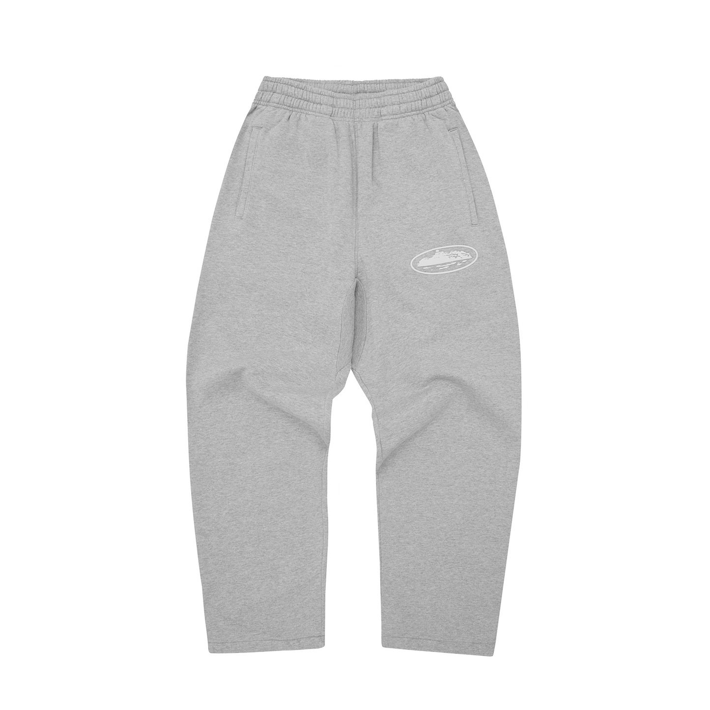 ISLAND PUFF PRINT OPEN HEM SWEATPANT [HEATHER GREY]