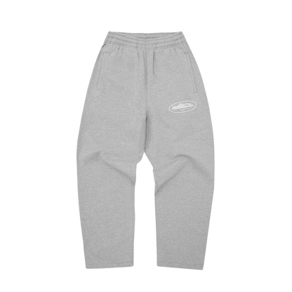 ISLAND PUFF PRINT OPEN HEM SWEATPANT [HEATHER GREY]