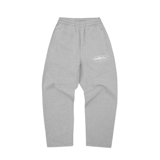 ISLAND PUFF PRINT OPEN HEM SWEATPANT [HEATHER GREY]