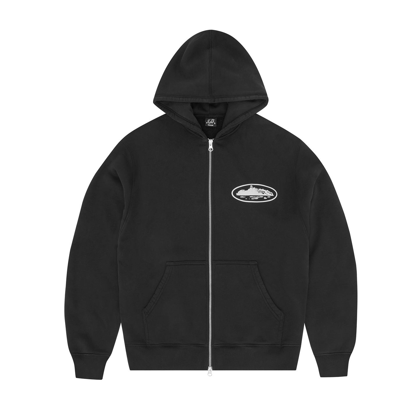 ISLAND PUFF PRINT ZIP HOODIE [BLACK]