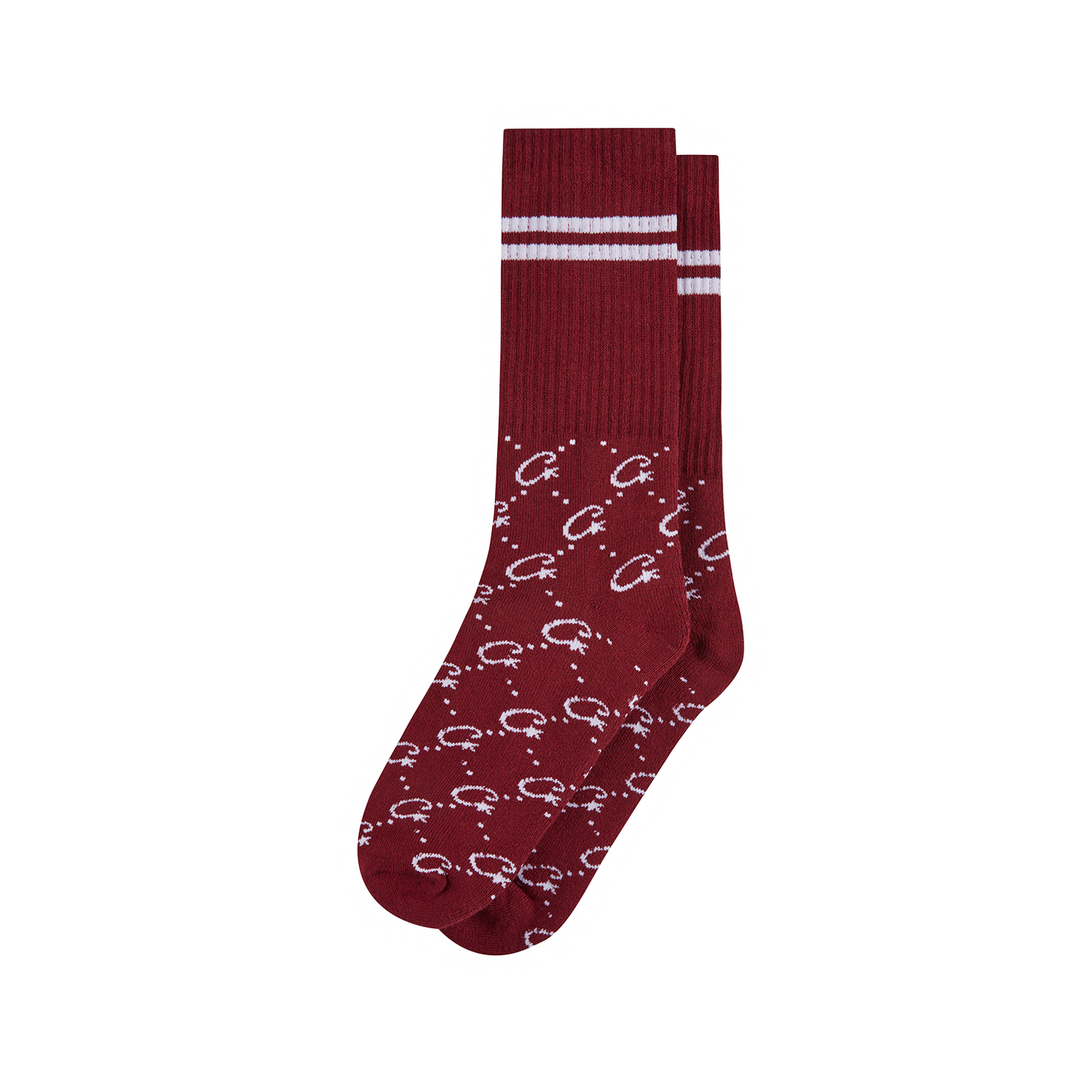 MONOGRAM SOCKS [BURGUNDY]