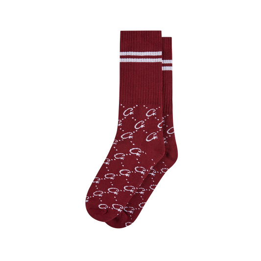 MONOGRAM SOCKS [BURGUNDY]