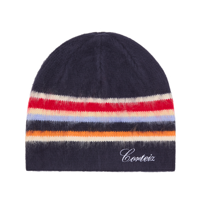 MULTI STRIPE KNIT BEANIE [NAVY]